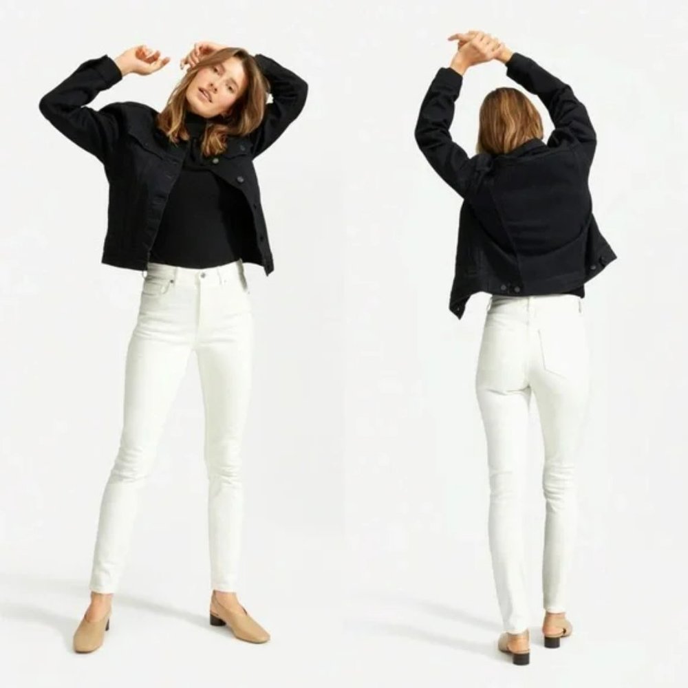Everlane Bone Off White The High Rise Ankle Skinny Jeans
